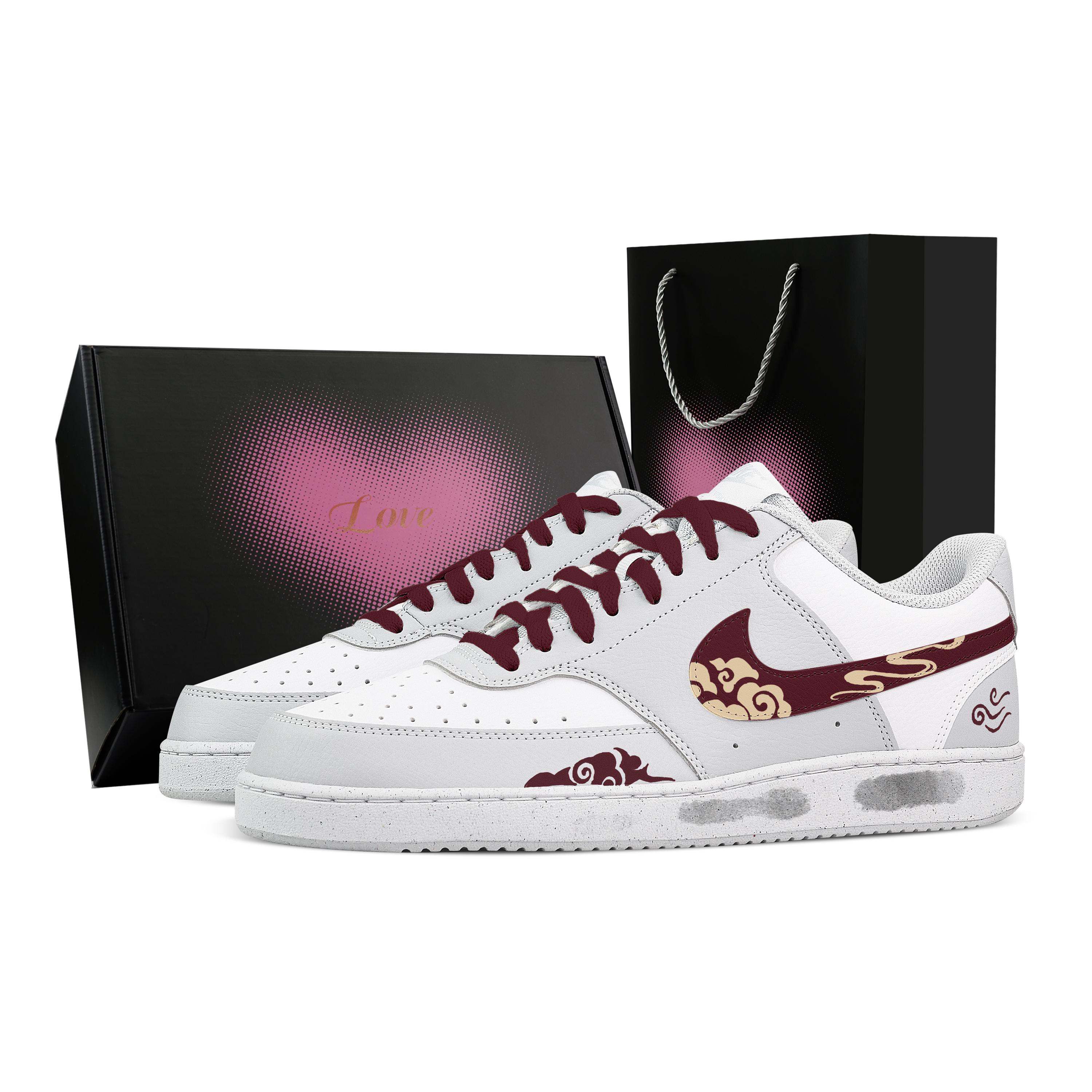 

Nike Court Vision Yuntan 2 Heart Box Abrasion Resistant Slip Resistant Low top Skateboard Shoes Men s White Red HM9862-002(Team773-2-) 45