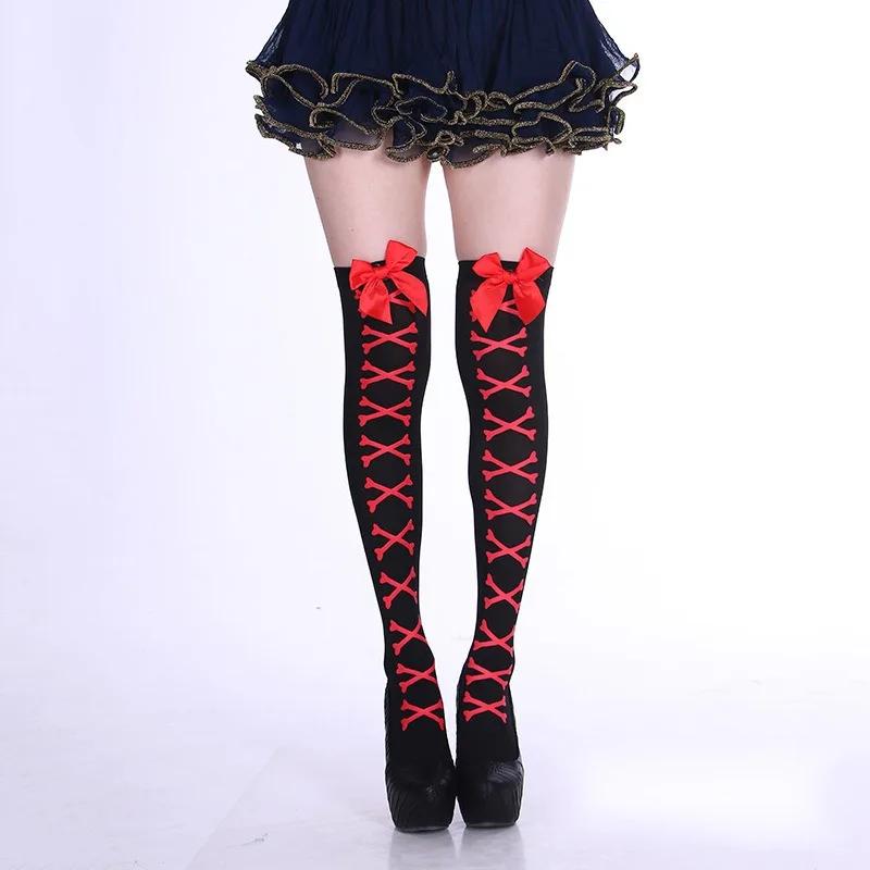 Schleifendekoration Oberschenkelhohe Strümpfe Netz Dünn Über das Knie Socken Cosplay Weich Sexy Damenstrümpfe Strumpfwaren One Size
