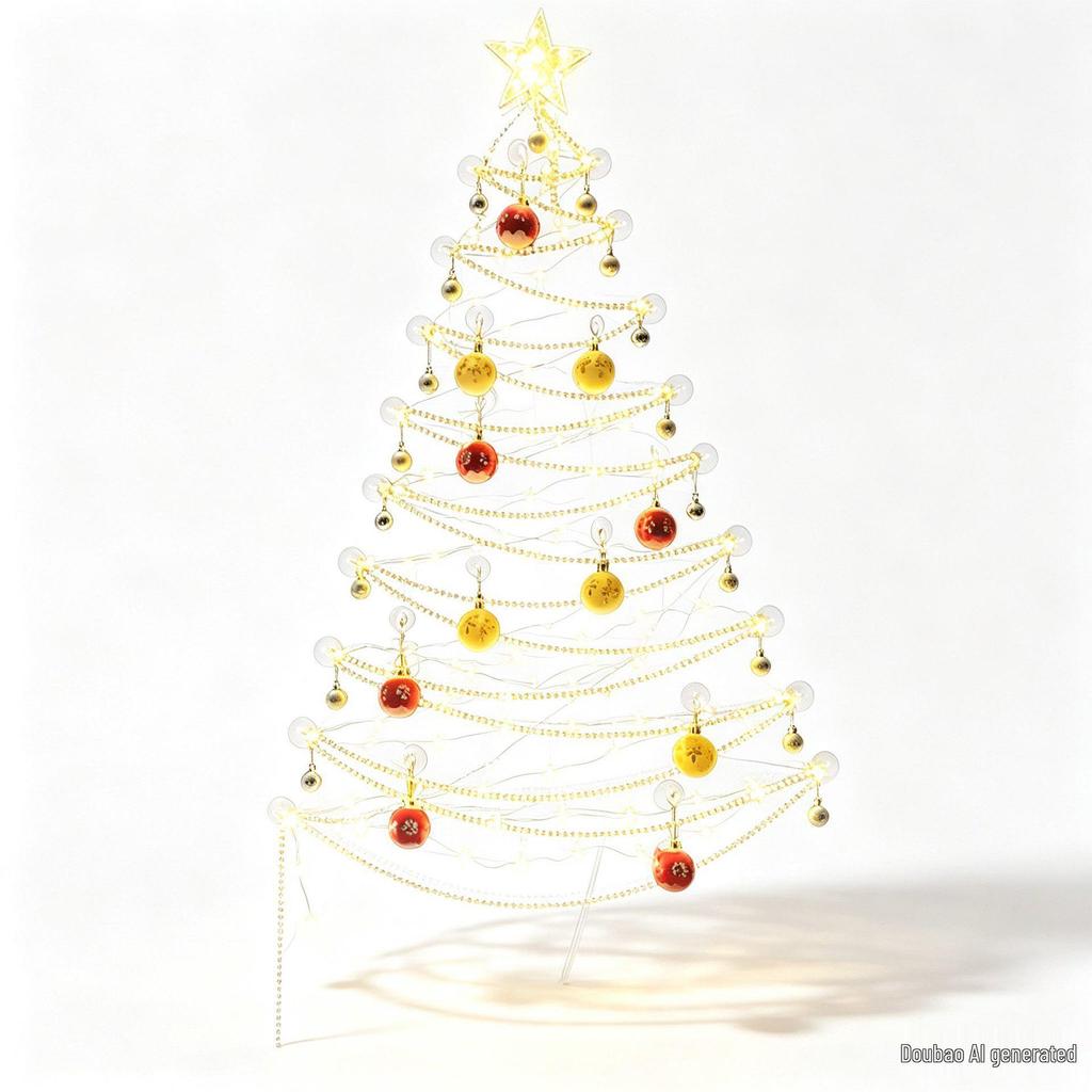 2027 DIY Floor-to-Ceiling Christmas Tree Window Lights Decoration for Festive Living Room