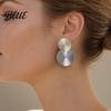 Versatile Earrings 1 Pair Large Double Round Disc Dangle Drop