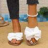 Fashion Women Slippers  Outdoor Sandals Trend Summer Bow Shoes Women Flat Plus Size Slippers Lightweight Slides Women
