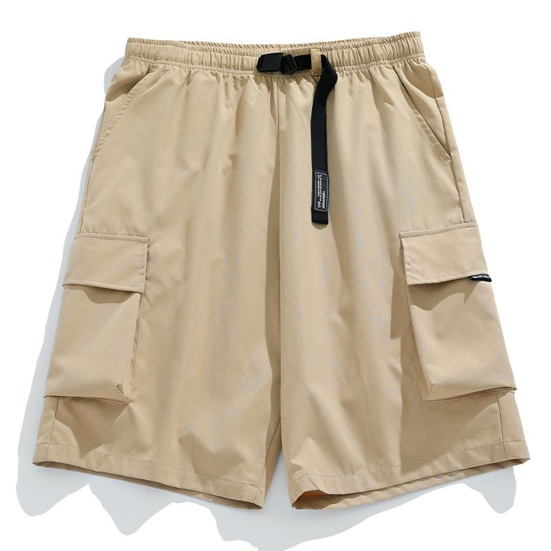 

Мужские летние рабочие шорты в японском стиле с пряжкой на ремне, свободные повседневные шорты длиной до колена XXL хаки