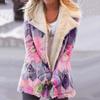 2020 New Products Lapel Printed Single-Breasted Long-Sleeved Plush Jacket