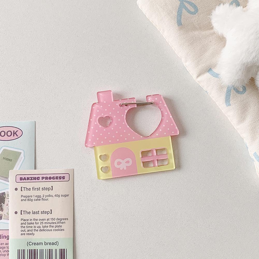 Kawaii Ins Style Acrylic Keychain Holder Cartoon Fruit Cupcake Star Shaped Bag Pendant Hook Cute Korean Style Key Hanging Decor