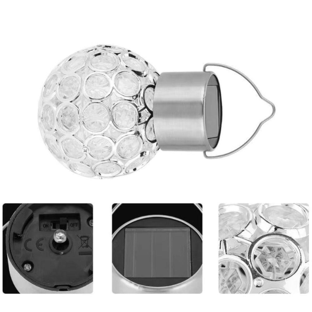 Courtyard Waterproof Solar Lights Round Ball Multicolor Hanging Light Crystal Ball Motion Sensor LED Lights Street