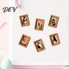 Brown Imitation Wood Frames Funny Wooden Fridge Magnets Frame, Retro Cute Cat Pattern Magnetic Refrigerator Decorative Photo Holders for Whiteboards
