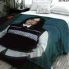 1PC Billie Eilish Custom Name Patterned Flannel Blanket Suitable For All Seasons for Home Decor Warmth and Comfort Gifts Holiday Present