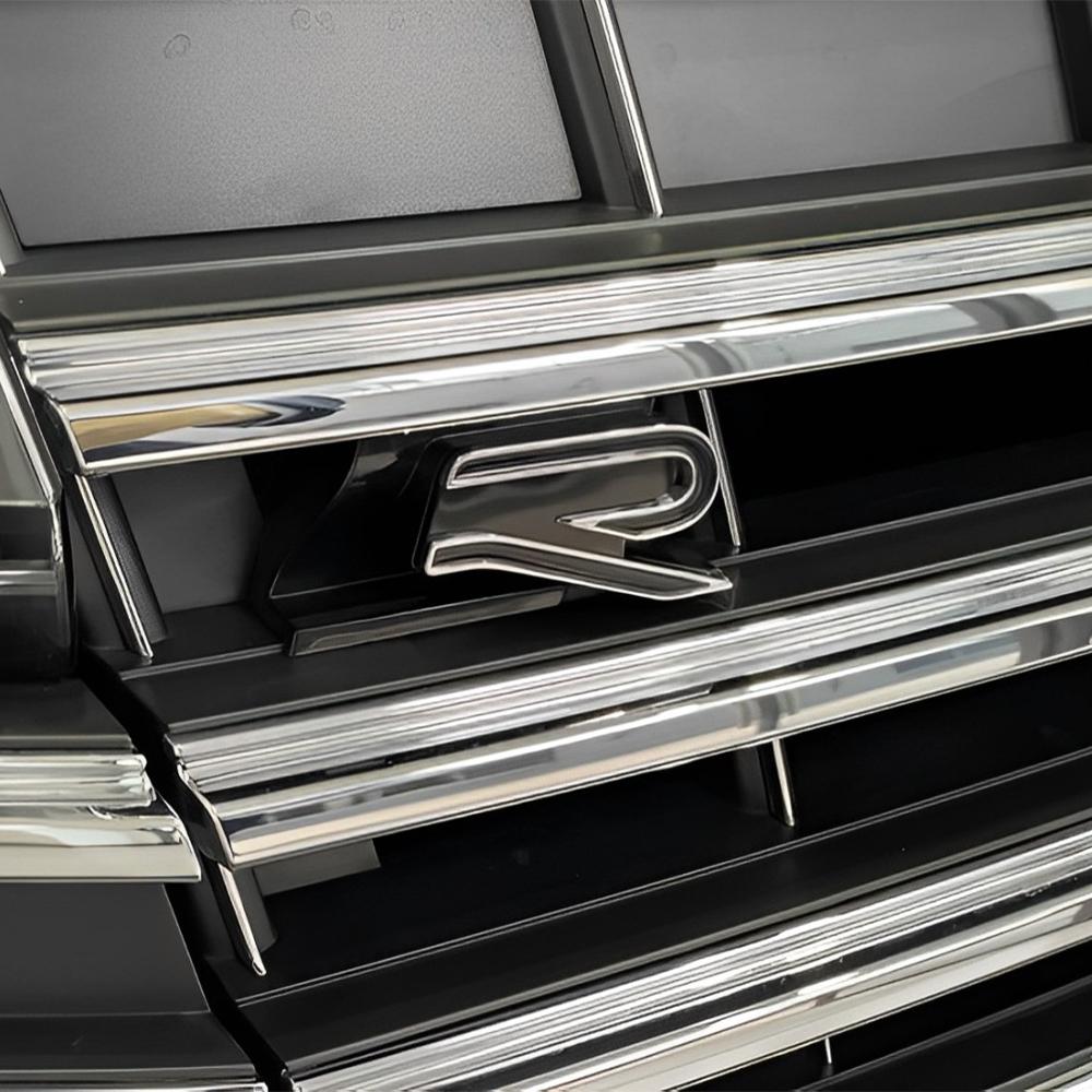 RTSD8 1pc ABS Car Front Grille R Emblem Sticker/Buckle for VW R Polo Passat B5 B7 Golf 3 4 5 8 Jetta Touareg Bora Auto Accessories