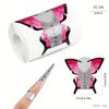 100 Pcs Polymer Gel Nail Extension Paper Forms, Butterfly Square Horseshoe Nail Guide Molds for Salon and Home Use