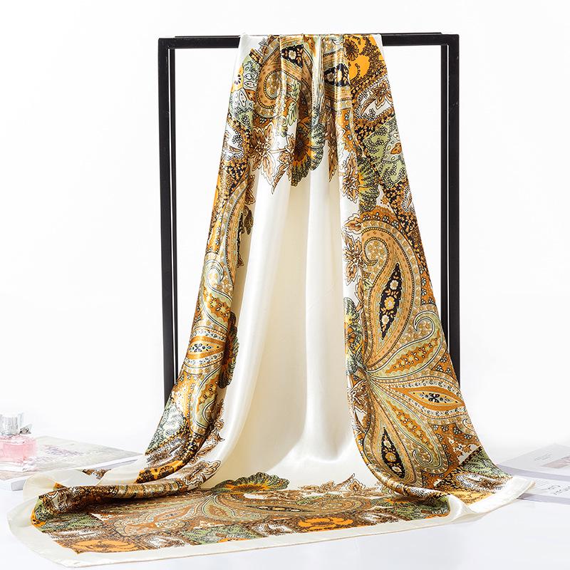 90 Large Silk Scarf for Women - Spring/Autumn Korean Style Satin Neckerchief, Mother's Day Gift
