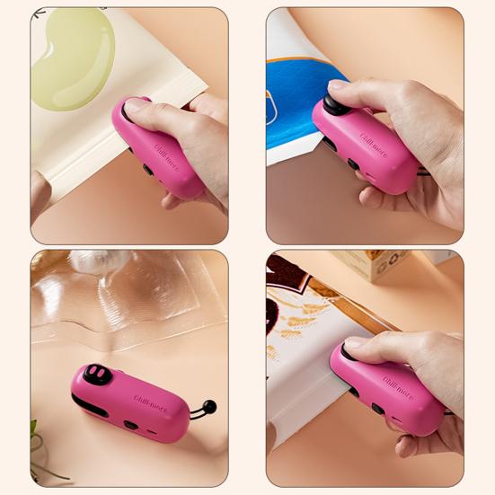 Mini Mașină de Sigilat la Cald Sigilator cu Încărcare USB Clip Alimentar Mic