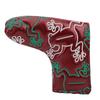 Golf Putter Headcover Embroidery Putters PU Protective Head Cover Magnetic ClosureWine Red