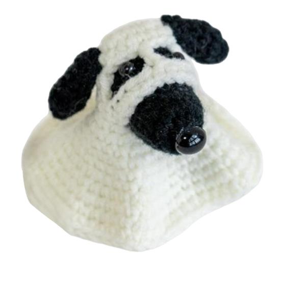 1/2Pcs Halloween Crochet Ghost Dog Doll Mini Handmade Knitting Pumpkin Ghost Puppy Doll Home Office Desktop Animal Decoration Ornament