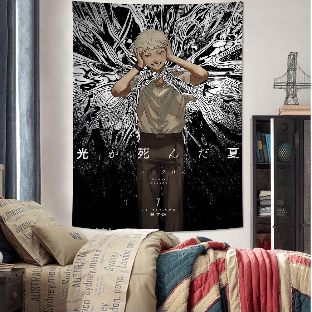 Beliebte Anime BL The Summer Hikaru Died Chart Wandteppich Edgy Ästhetik Trendige Zimmerdekoration für Anime Moderne Kunstfans