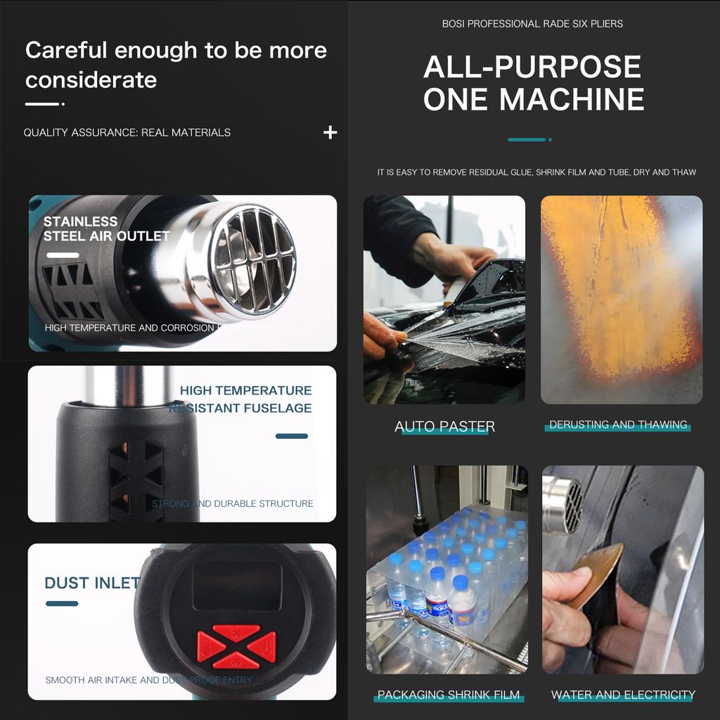 220V EU LCD Display Heat Gun Thermoregulator Hot Air Gun for Shrink Wrapping Soldering Station Construction Dryer Plastic Welder