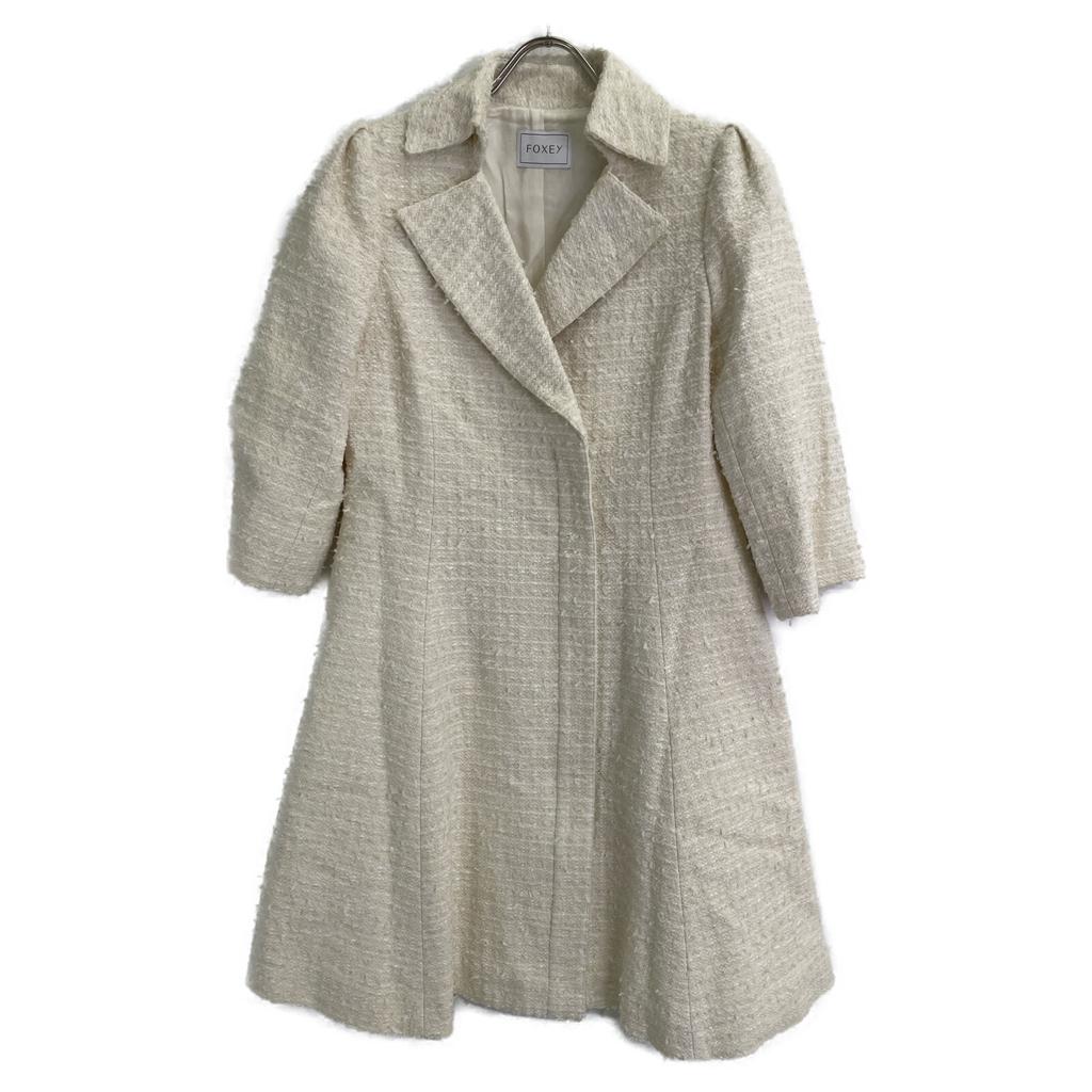 FOXEY White 40544 Tweet Dress Miss Edinburgh 3/4 Sleeve Coat Coat 38 whiteUsed