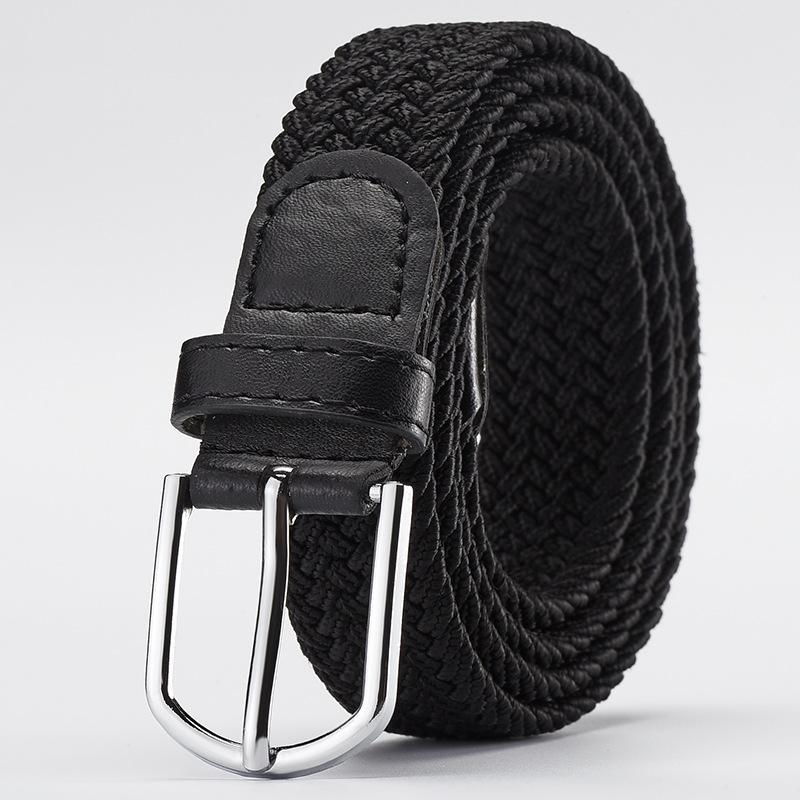 No Holes No Punching Woven Belts Elastic Stretch Canvas Belts Women's All-Match Student Pants Belts