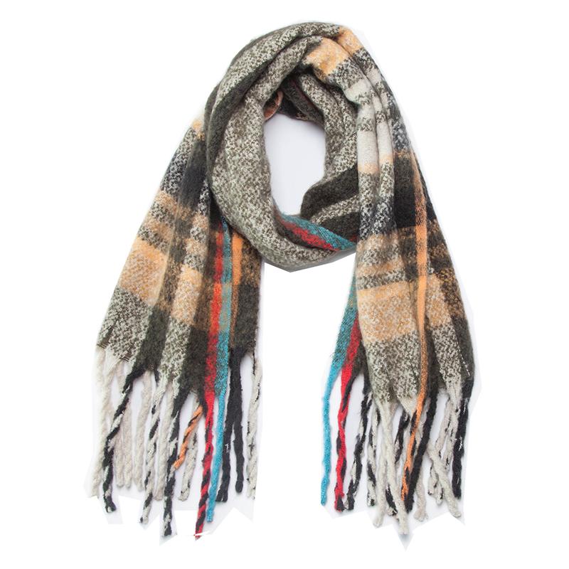New Imitation Cashmere Women Scarf Winter Plaid Scarve Thick Wrap Shawl Pashmina Tassel Lady Mujer Foulard Bufanda Echarpe Hiver