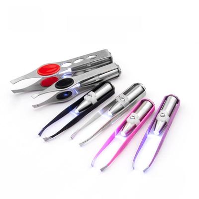 LED Light Eyebrow Tweezers: Stainless Steel Eyebrow Trimming Tool for Precision Beauty Makeup
