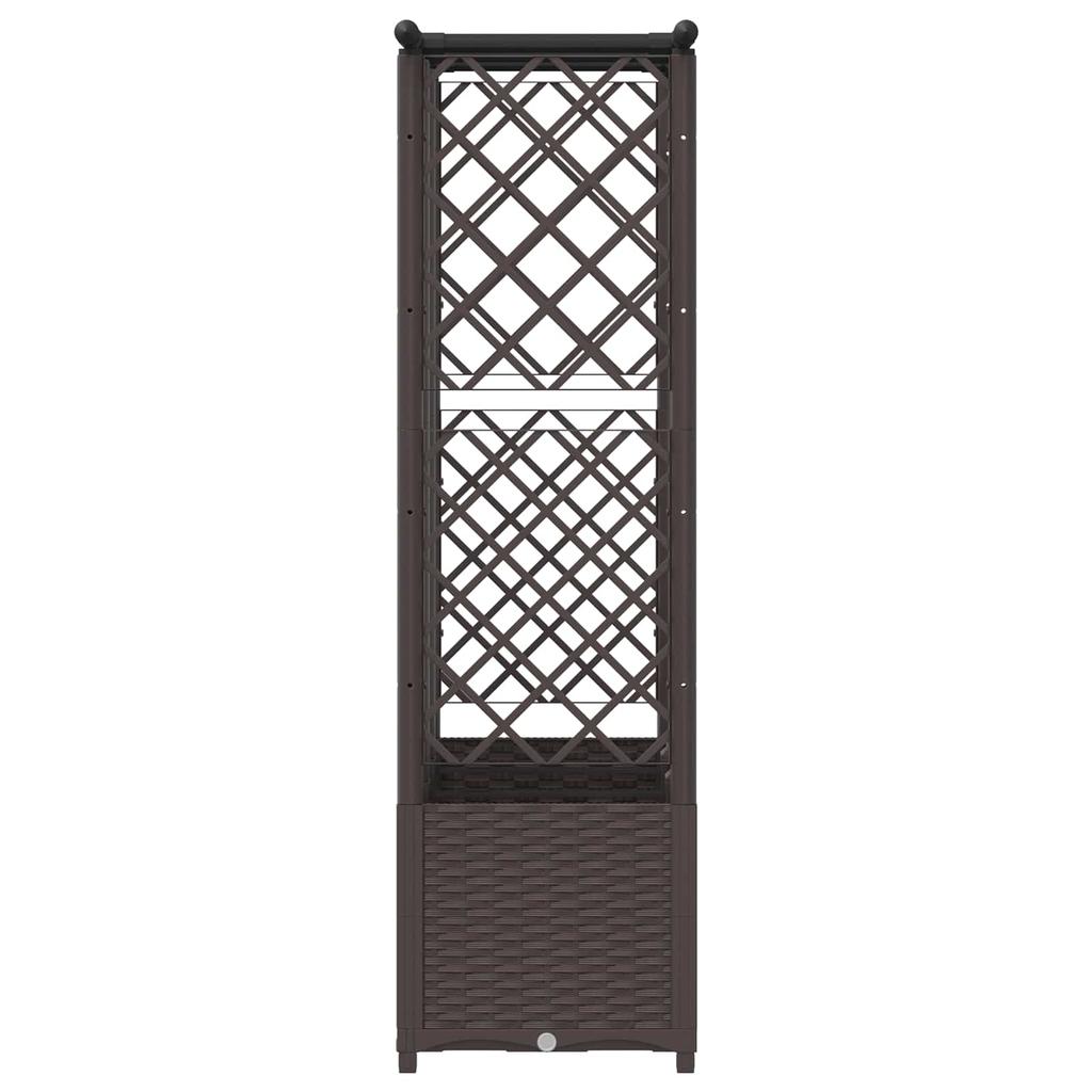 Raised Garden Bed with Trellis and Hanging Roof Brown 163.5 X 40 X 138 Cm PP