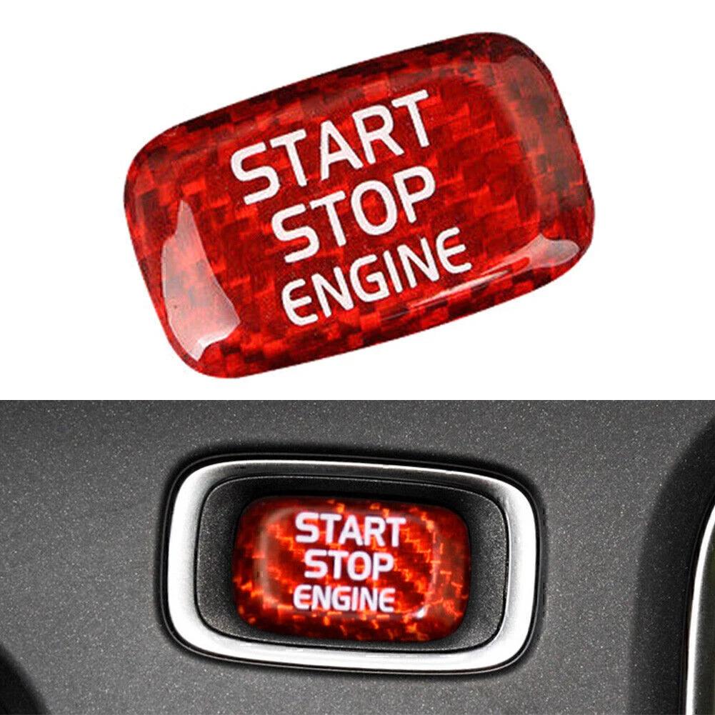 

Start Button Trim Carbon Start Button Lightweight Construction Non-damaging Design For Volvo XC60 2009-2017 Red Black