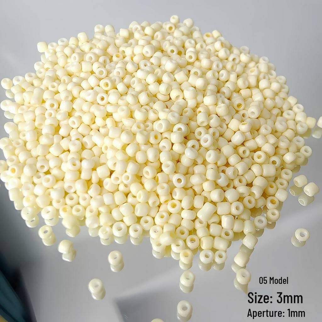 3mm Cream Macaron Glass Seed Beads for DIY Necklaces & Bracelets