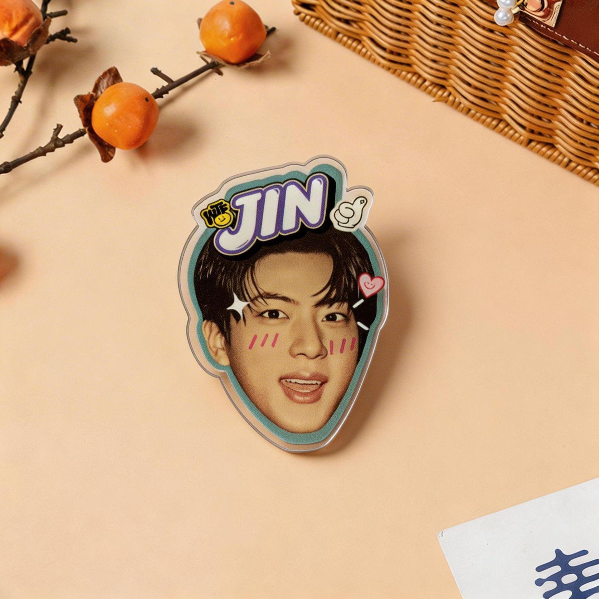 

Милый держатель для телефона в стиле граффити BTS, PopSocket с изображением лица участника K-pop айдола, подставка-держатель для фанатов ARMY JIN