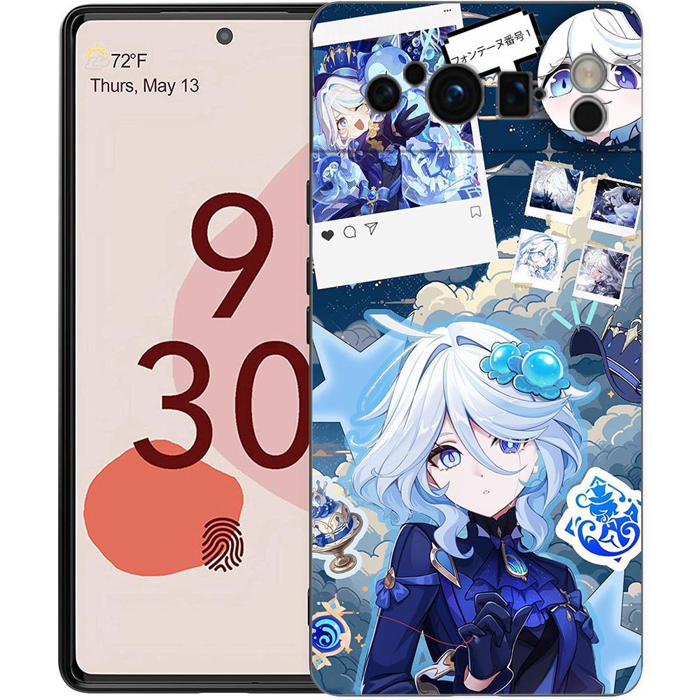 

Genshin Impact Lovely Furina Phone Case For Google Pixel 9 8 9A 8A 7 7A 6 Pro XL 6A 5G Black Soft Back Luxury TPU Cover Pixel 7