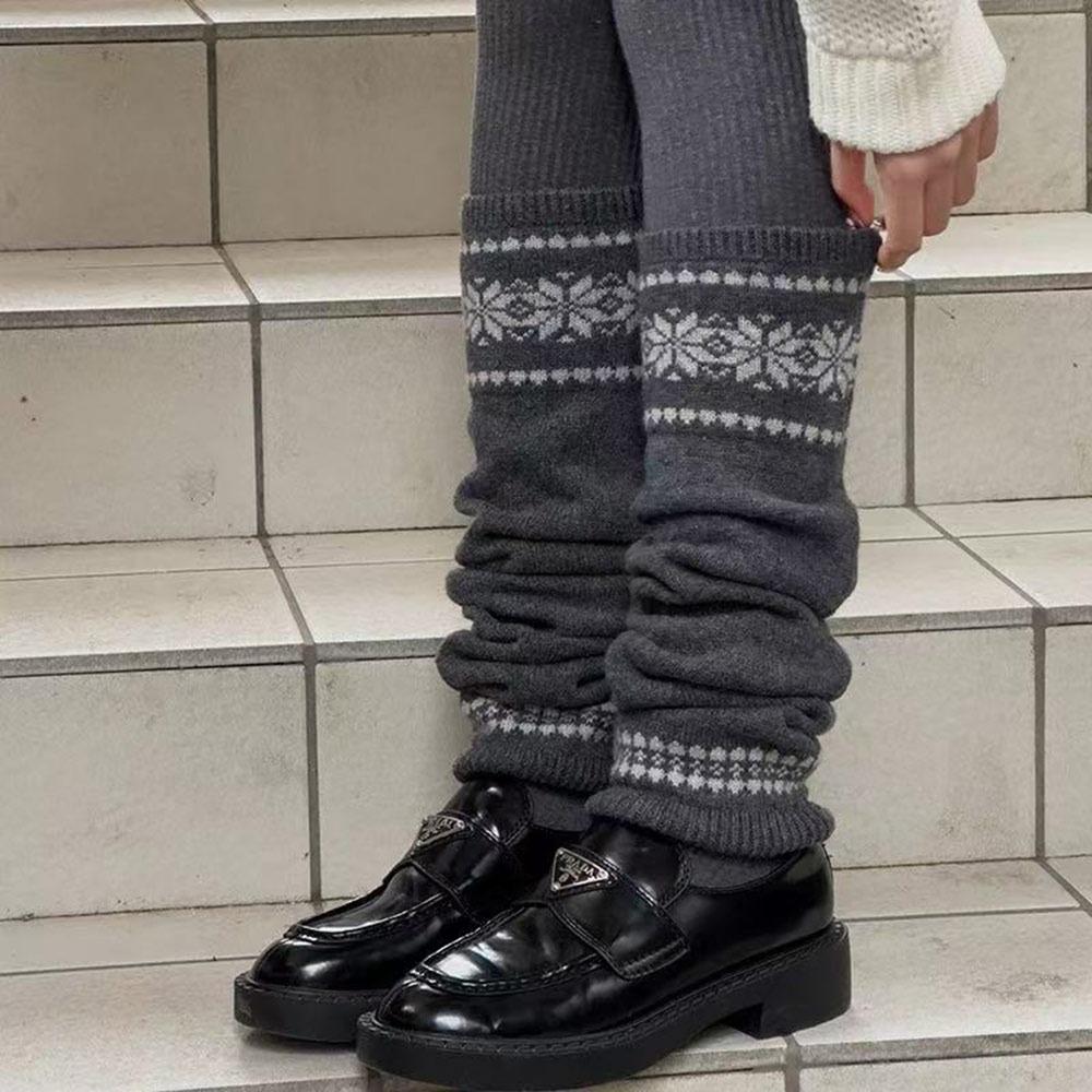 Knitted Leg Warmers Warm Long Socks Casual Knee Socks Autumn Winter