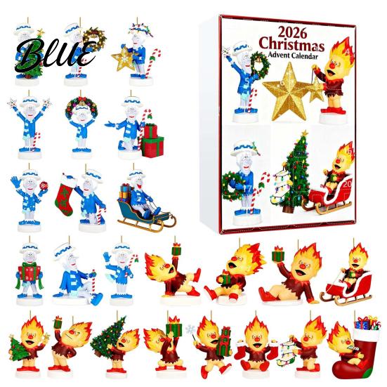 Home Holiday Ornaments Christmas Advent Calendar 2026 24-Day Surprise Countdown with 24 Gift Boxes Acrylic Pendants Anime Themed Collectible