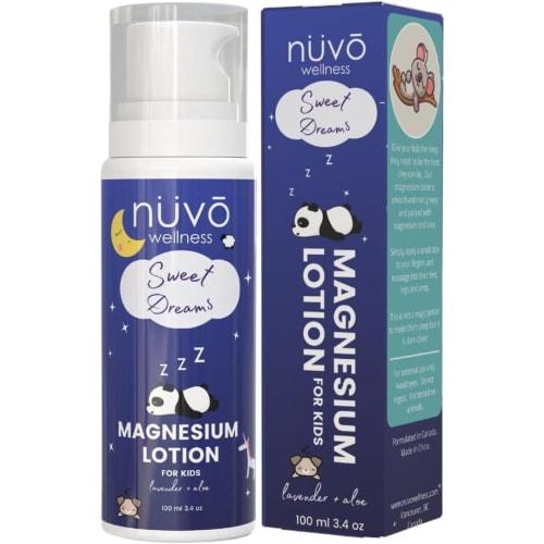 

NUVO Kids Magnesium Lotion with Aloe  Gentle Sleep & Calm Support  Soothing Lavender Scent  Convenient and Easy Pump Dispenser  Ideal for Sensit