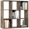 Nine-Cube Storage Shelf - Rustic Brown