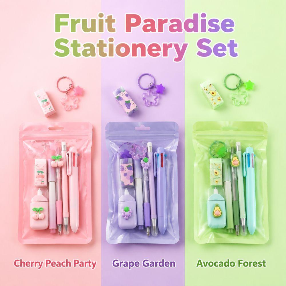 7 In 1 Stationery Set Complete Stationery Gel Pen Creative Pendant  Students