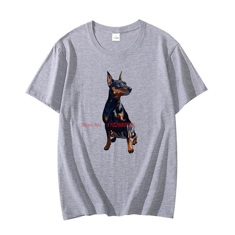 Miniature Pinscher Breed Dog Graphic T Shirts Cotton Short Sleeve T Shirt For Unisex Oversize Tshirts Summer Unisexs Clothing