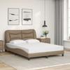 Bed with Mattress Hvar Cappuccino Brown 140x200 Cm Artificial Leather