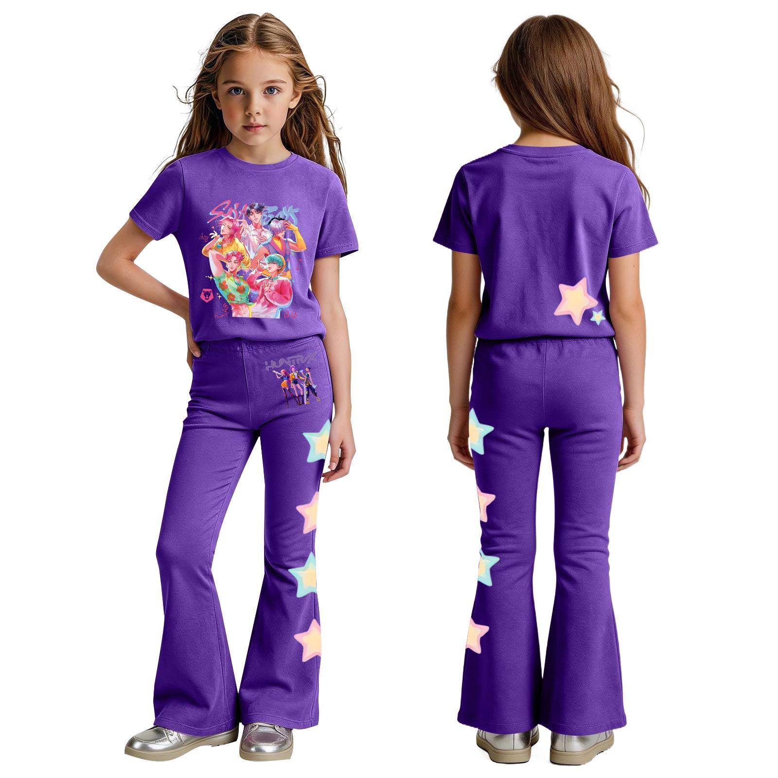 Комплект одежды для новорожденных девочек и мальчиков, свободная футболка с принтом и штаны 140