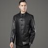 Genuine leather jacket for middle-aged men with stand-up collar and Chinese style new spring and autumn Tang suit sheepskin jacket casual dad jacket