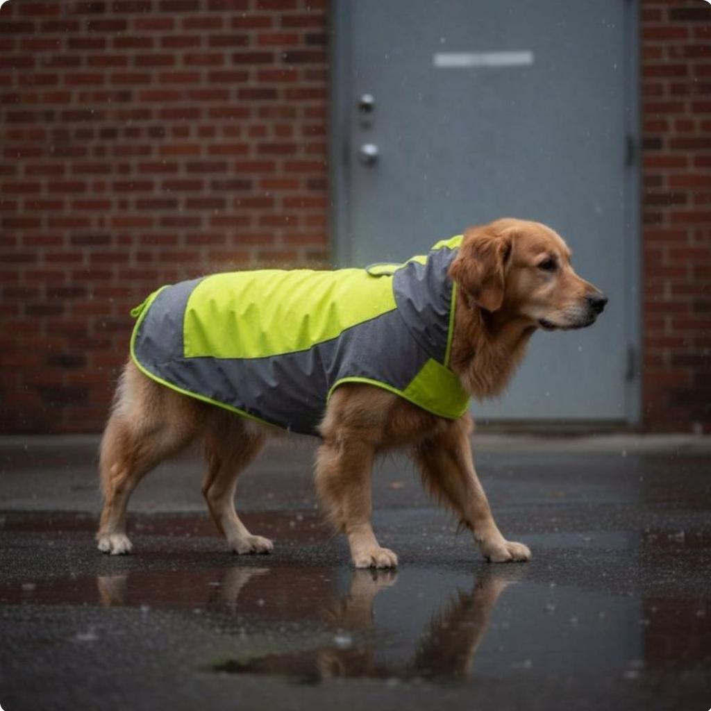 Hooded Dog Rain Jacket With Hood Dog Raincoat Pet Apparel Reflective Strips Adjustable Fit for Rainy Days