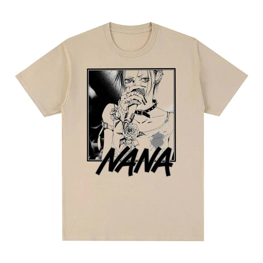Japanese Anime Nana Osaki Pattern Printed Tshirt 2026 Summer Unisexs Womens Oversized Tshirt Fun Shirt Y2K Hiphop Fashion Top