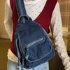 Schulrucksack marineblau gewaschener Denim gewebter Rucksack cool Sa Mädchen Schüler Party Amerikanischer Retro-Stil lässiger Pendlerrucksack