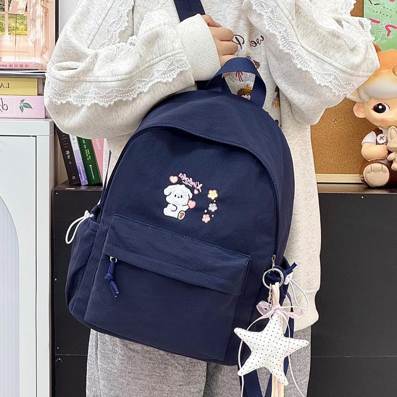 Schoolbag, Simple and Lightweight, Primary and Middle School Backpack, Stylish Embroidered Backpack, Lightweight Large-capacity Backpack
