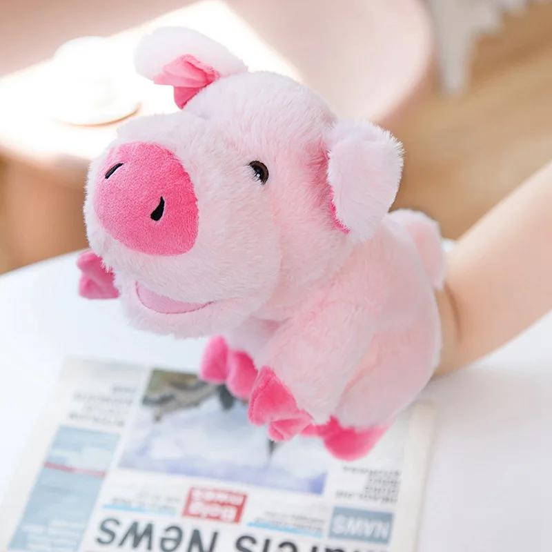 Stuffed Plush Animals Toys Hand Finger Story Puppet Kawaii Dolls Educational Baby Duck Lamb Cow Dog Horse Children Gift