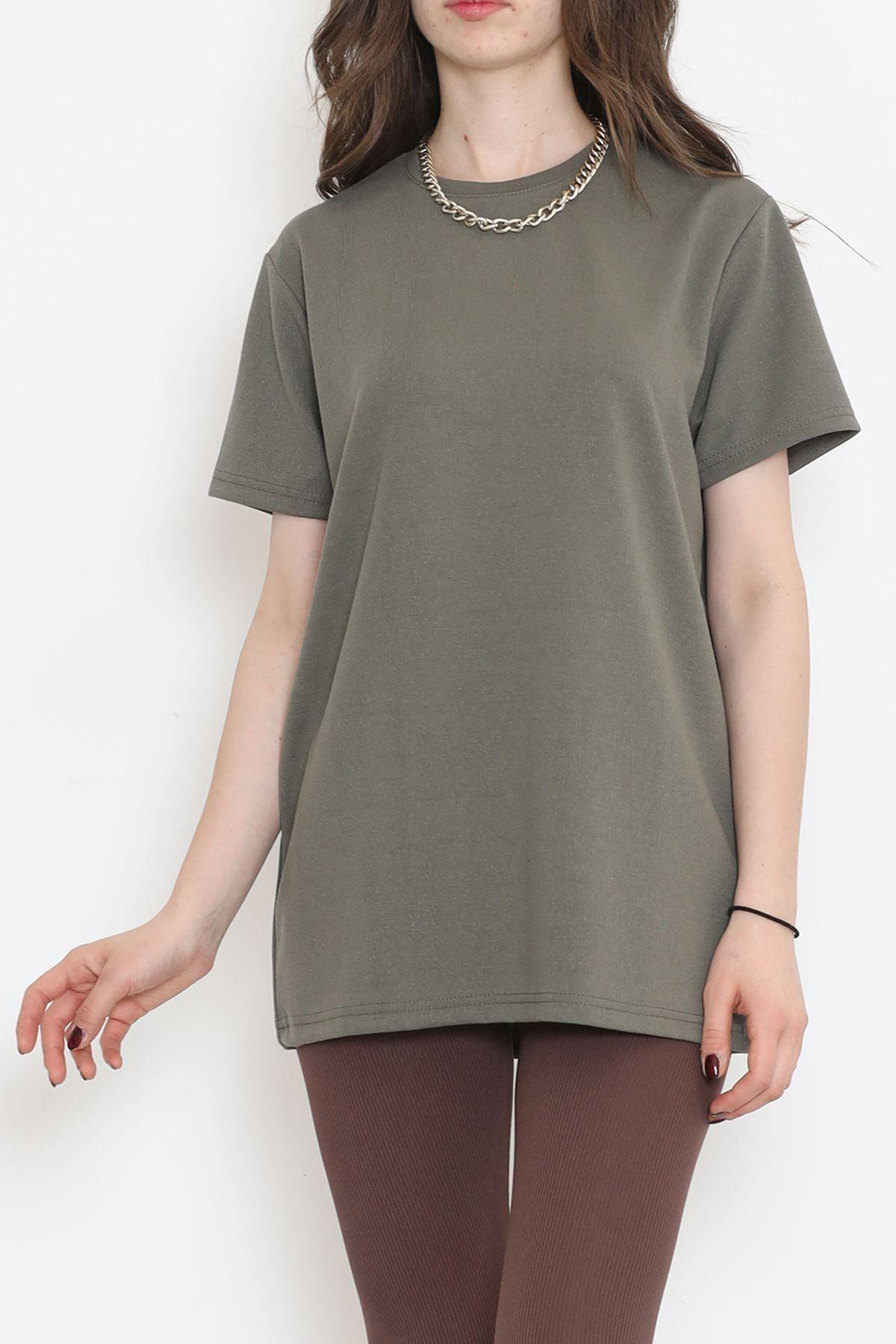 

Женская футболка большого размера, креповая футболка цвета хаки — 152431.275.