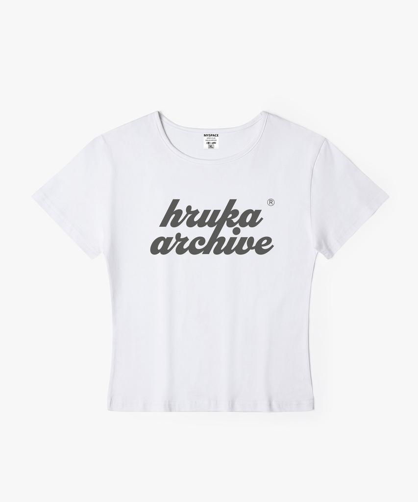 Hilukaakaibeu Overlap Charcoal Logo Women'S Slim Fit Short Sleeve T-Shirt