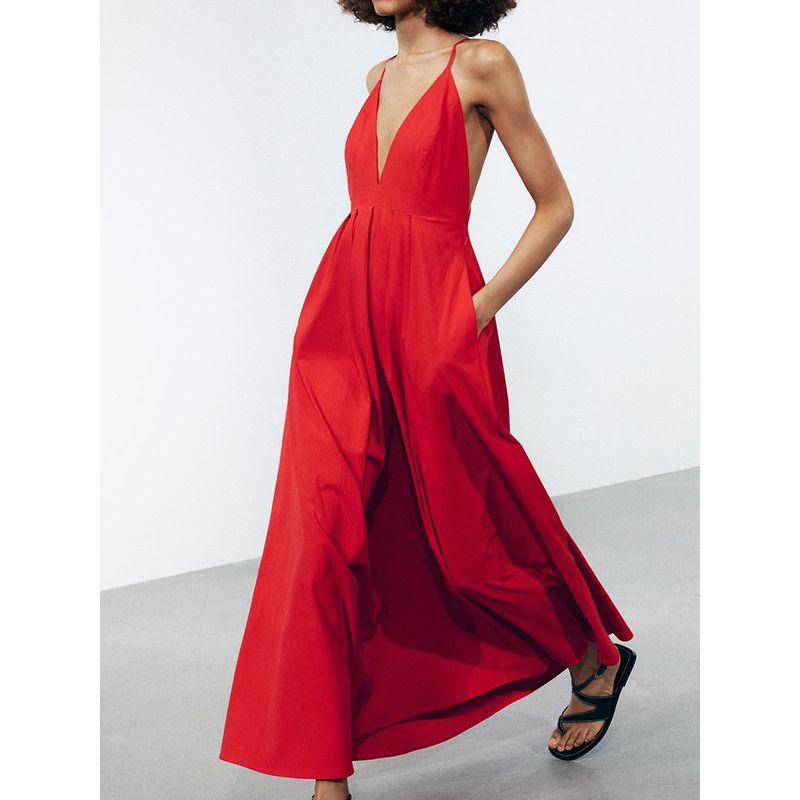 Za2025 Summer New Product Women Clothes Fashion Sexy Backless V-neck Temperament Length Dress 2816653 600