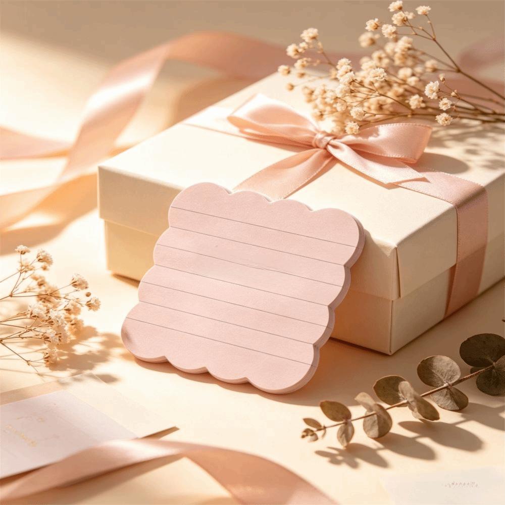 240 Sheets Self-adhesive Self Sticky Notes Adhesive Backing Scalloped Sticky Notes  Home Study