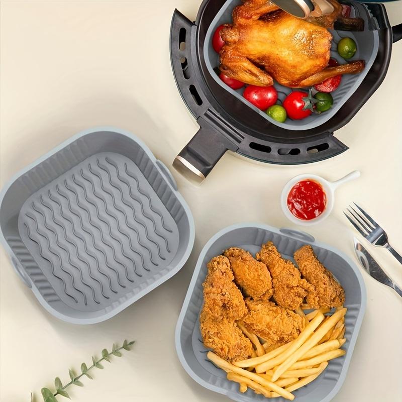 1pc Air Fryer Lined Pan, Air Fryer Basket Bowl, Replacement Parts, Reusable Baking Pan Oven Accessories