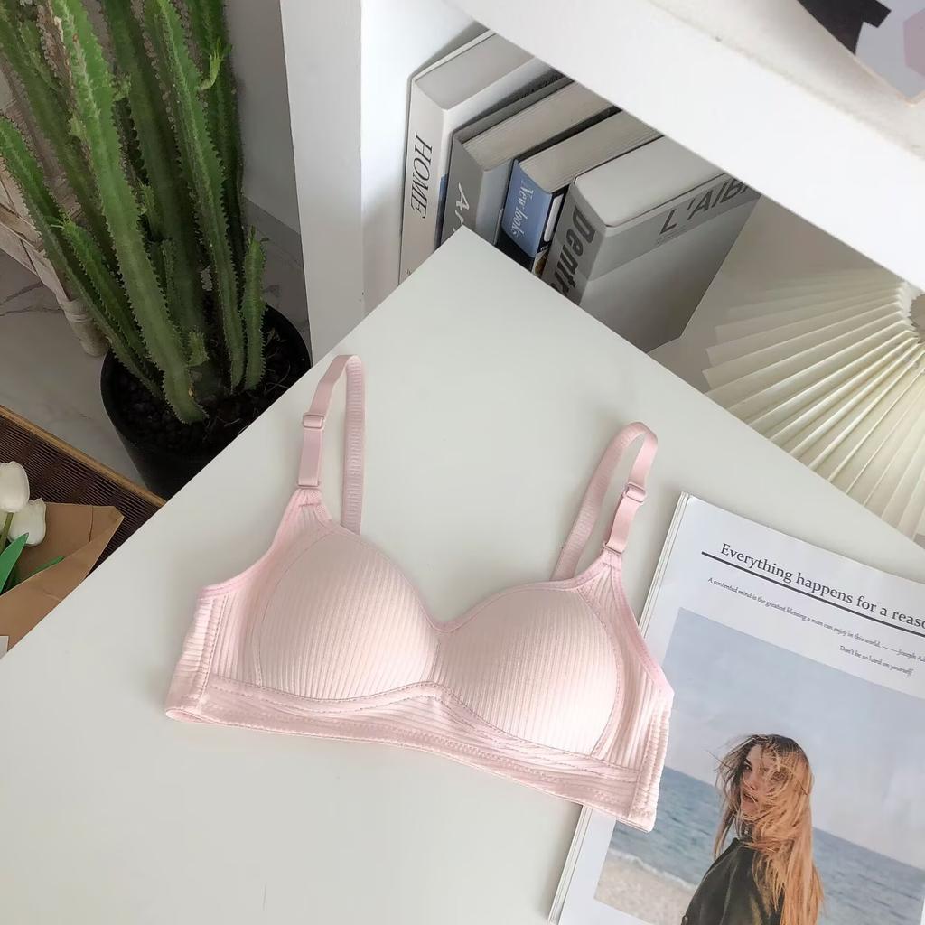 Menina Roupa Interior Peito Pequeno Sutiã de Algodão Descompressão Confortável e Conveniente Sem Aro de Aço Sutiã Top Adolescente