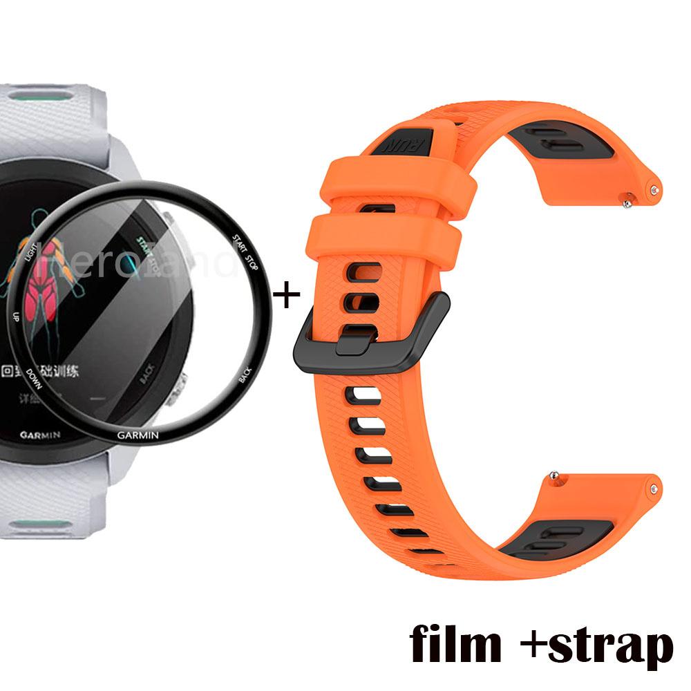 Fashion Silicone 22mm Watchband For Garmin Forerunner 265 Strap Smart Wristband For Garmin Forerunner 255 Band Bracelet +Film