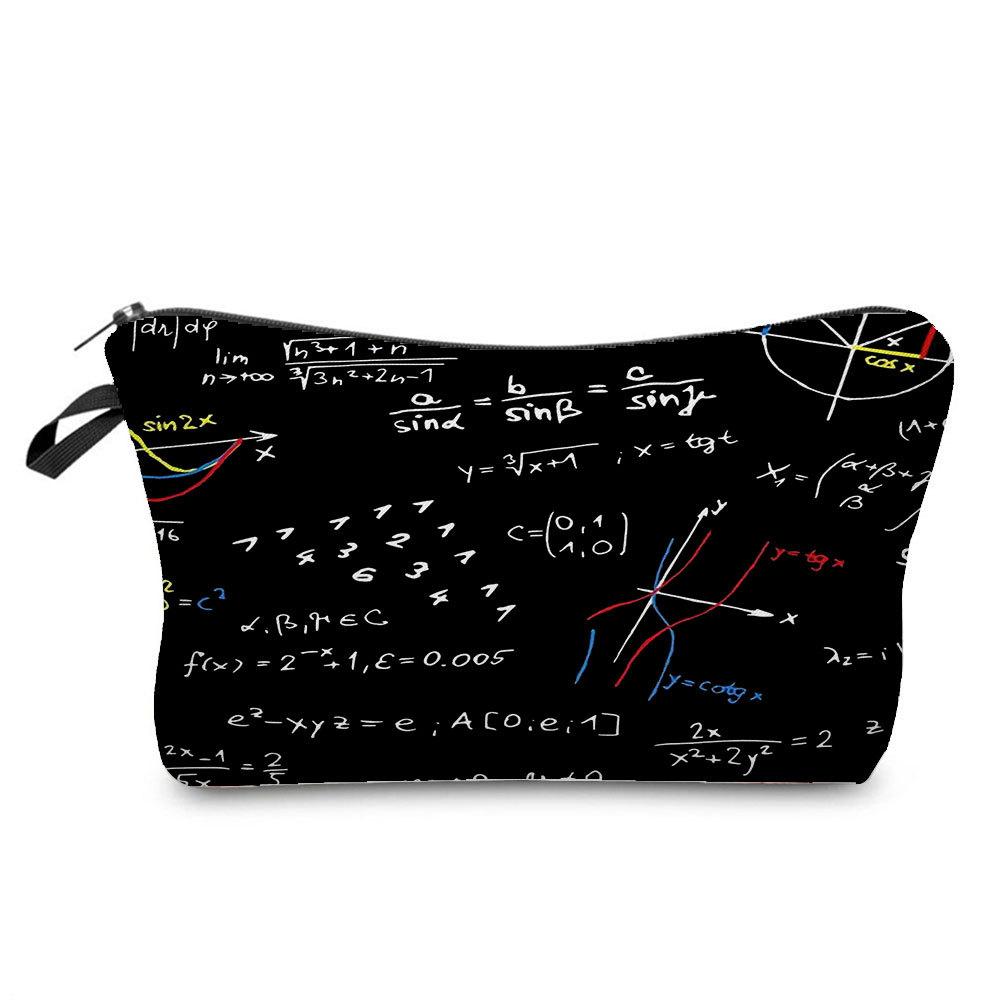 Women Chemical Physics Formulas Print Cosmetic Bag Toiletries Organize Travel Storage Case 6768